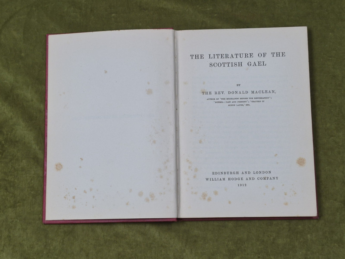 The Literature of The Scottish Gael - Rev. Donald MacLean , Hodge 19124
