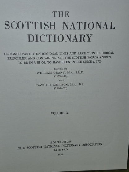 The Scottish National Dictionary (1941) William Grant Volumes 1-10 First Edition11