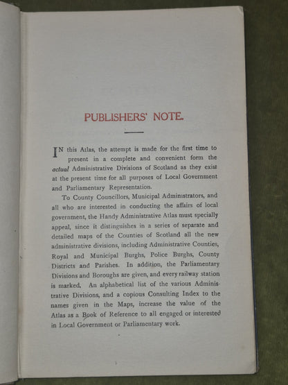 Administrative Atlas of Scotland Philip's 1909 County Maps3