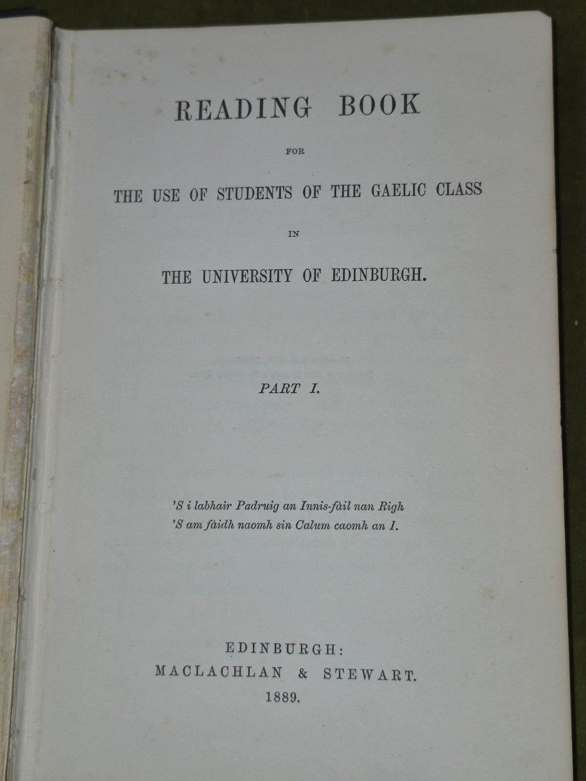 Reading Book Gaelic Class University of Edinburgh 1889 Machlachlan4