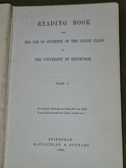 Reading Book Gaelic Class University of Edinburgh 1889 Machlachlan4