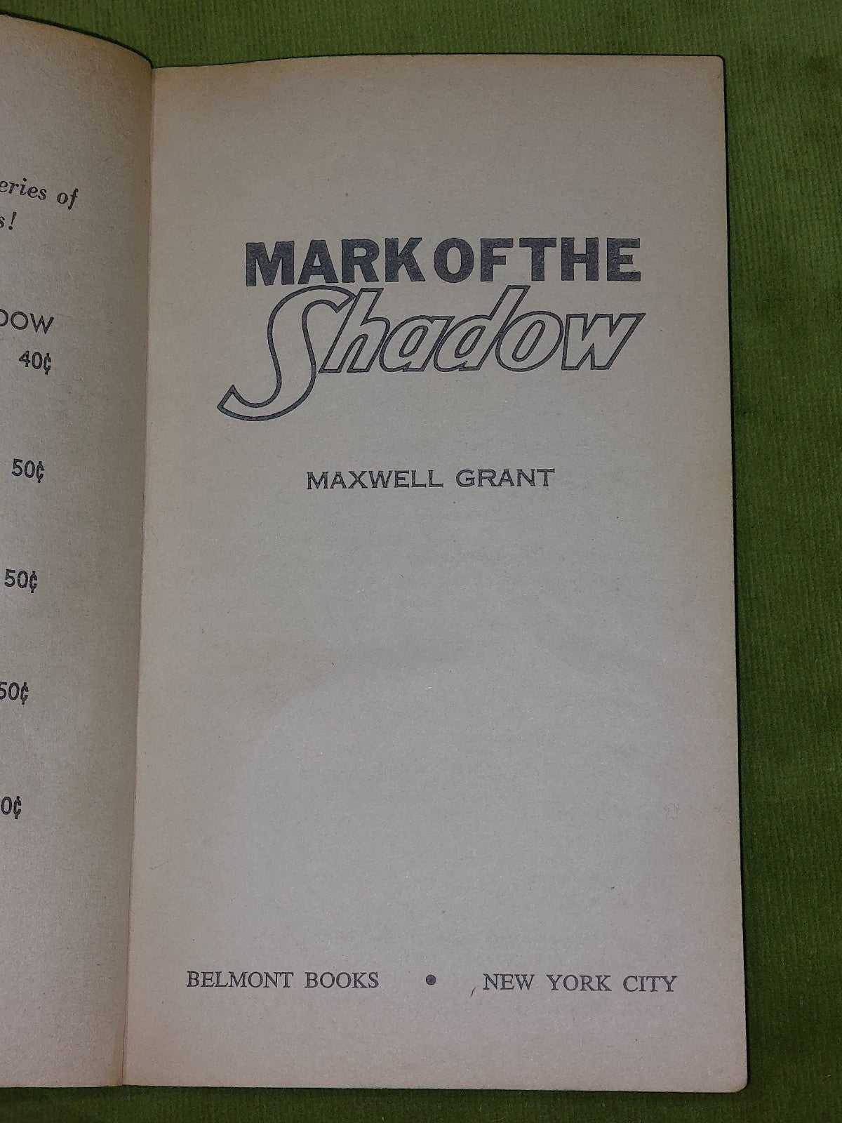 Mark of the Shadow by Maxwell Grant (1966) Belmont 4