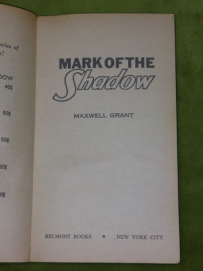 Mark of the Shadow by Maxwell Grant (1966) Belmont 4