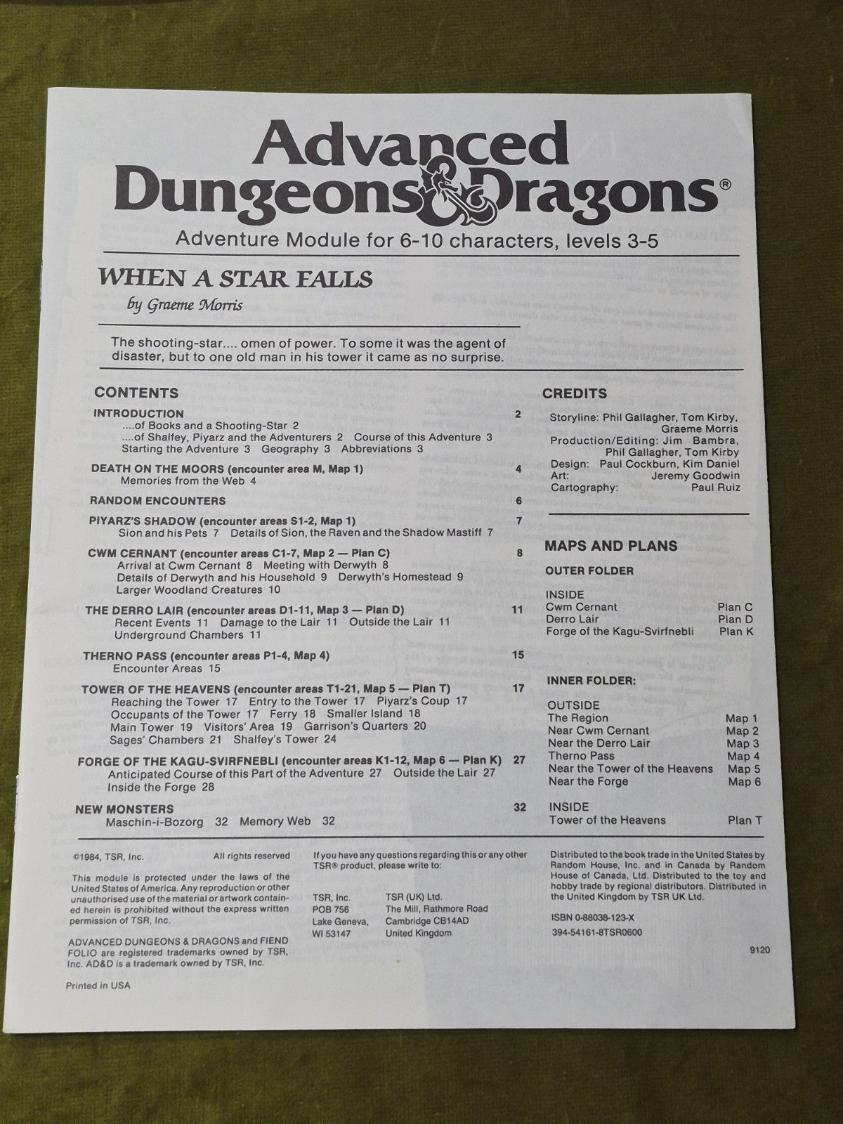 UK4 When A Star Falls AD&D 1st Edition Advanced Dungeons Dragons3