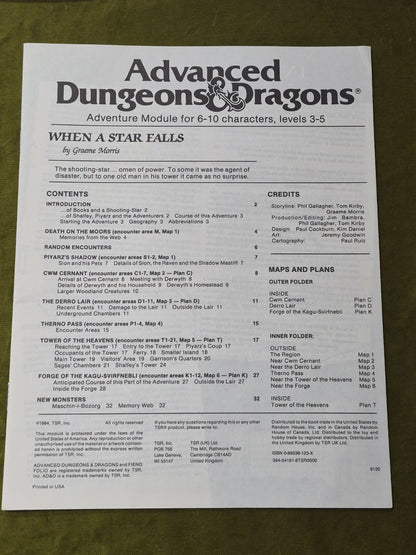 UK4 When A Star Falls AD&D 1st Edition Advanced Dungeons Dragons3