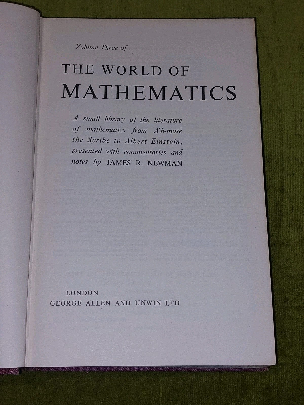 The World of Mathematics (1960) James R Newman Complete Set of 4 Volumes3