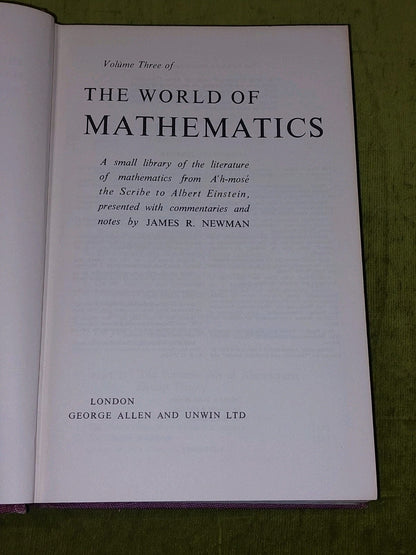 The World of Mathematics (1960) James R Newman Complete Set of 4 Volumes3