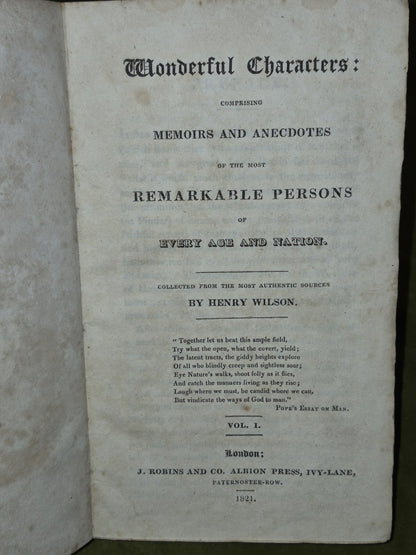 Wonderful Characters (1826) Henry Wilson J Robins and Co.9