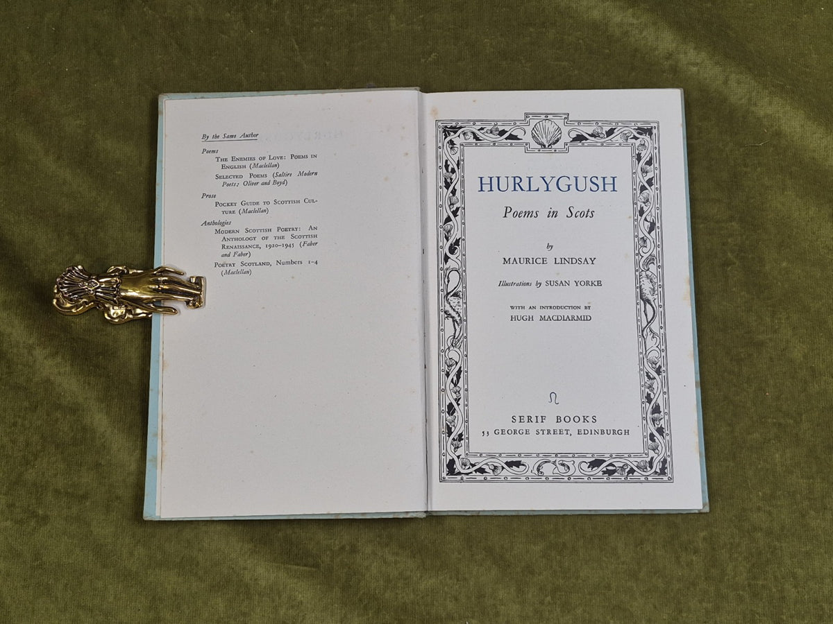 Hurlygush - Poems in Scots by Maurice Lindsay 1948 - Naomi Mitchison  Bookplate4