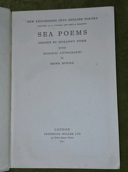 Sea Poems; Chosen by Myfanwy Piper 1944 First Edition Mona Moore Lithographs2