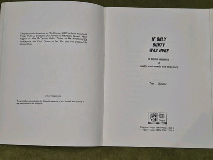 If Only Bunty Was Here Tom Leonard 1979 FIRST EDITION Print Studio Press Glasgow2