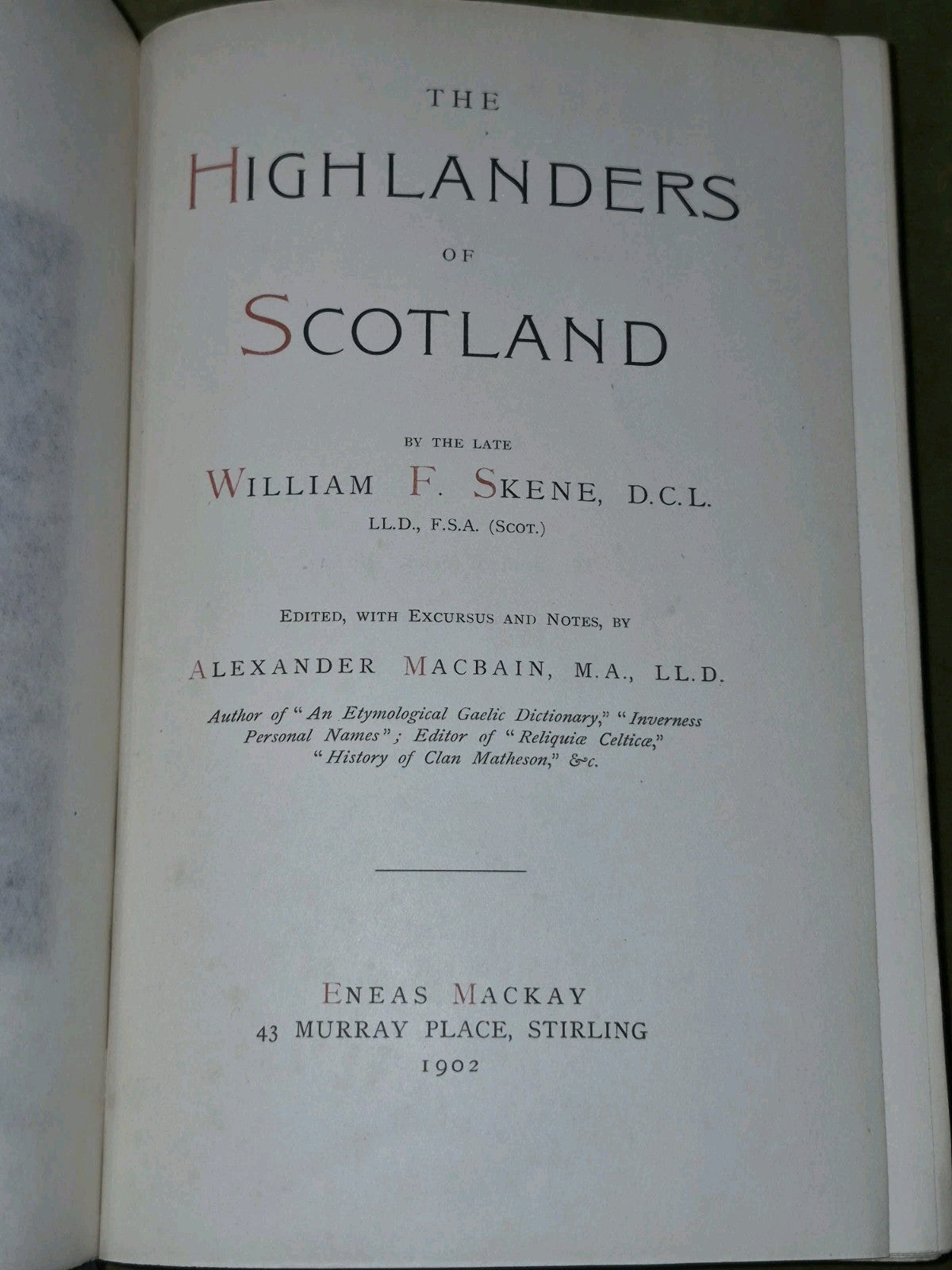 The Highlanders of Scotland William F. Skene ~ 1902 First Edition4