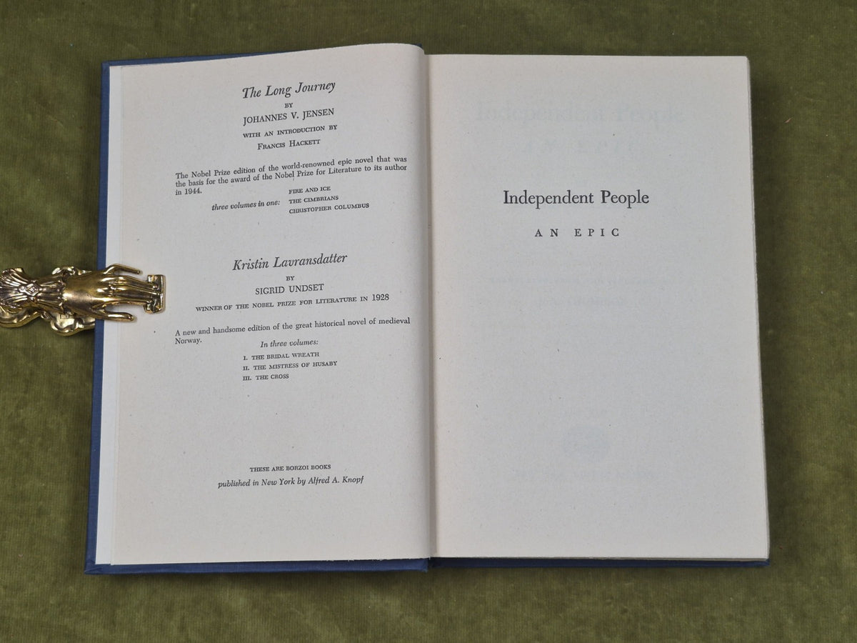 Independent People An Epic By Halldor Laxness 1946 - Alfred A. Knoff HB4