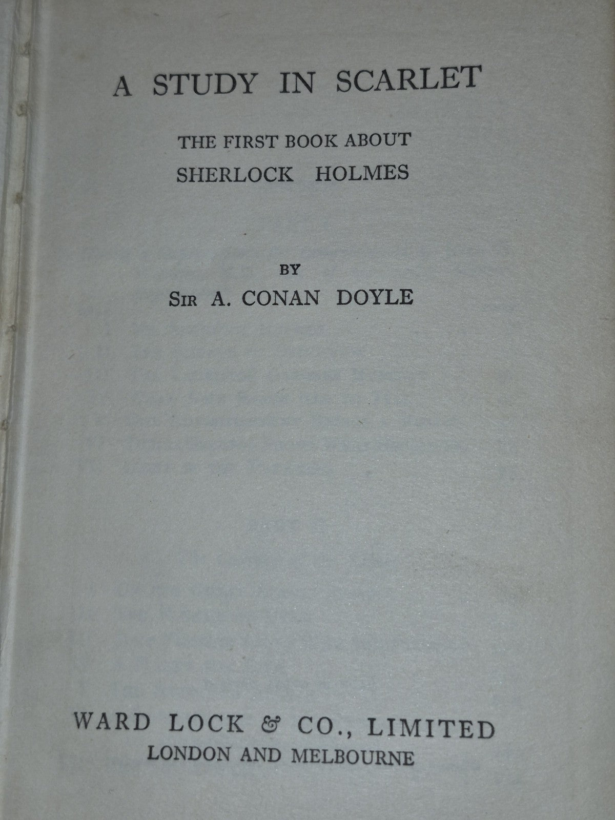 A Study in Scarlet Conan Doyle Sherlock Holmes Ward Lock c.19504