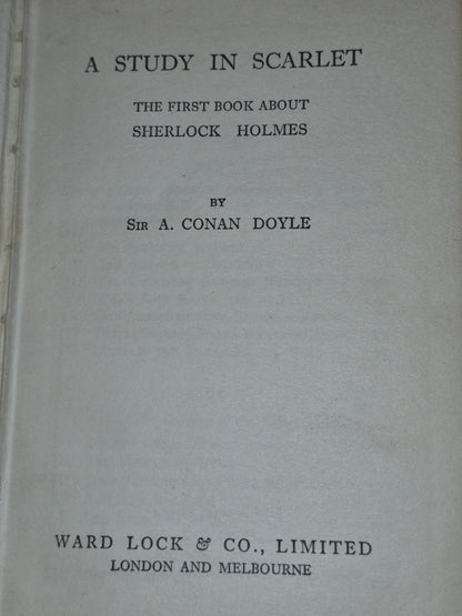 A Study in Scarlet Conan Doyle Sherlock Holmes Ward Lock c.19504
