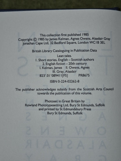 Lean Tales James Kelman Agnes Owens Alasdair 1985 Gray First5