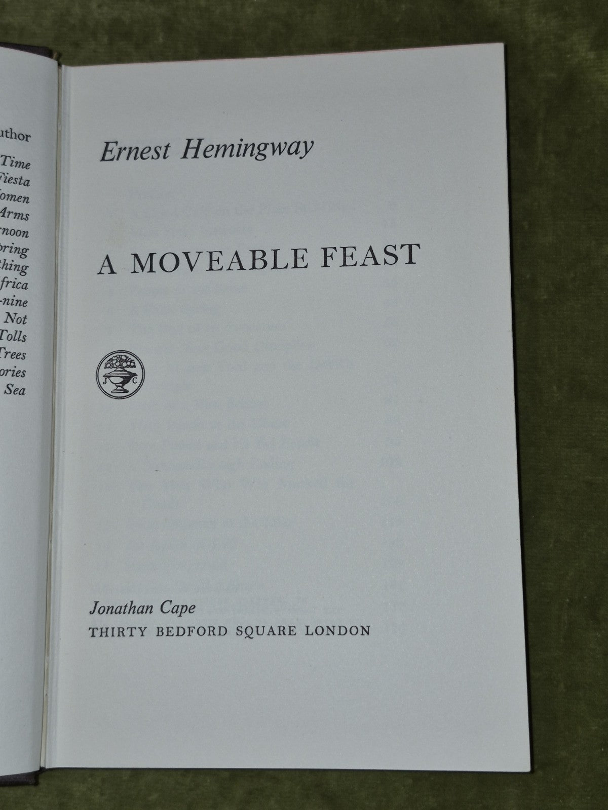 A Moveable Feast Ernest Hemingway First UK Edition 1964 Jonathan Cape5