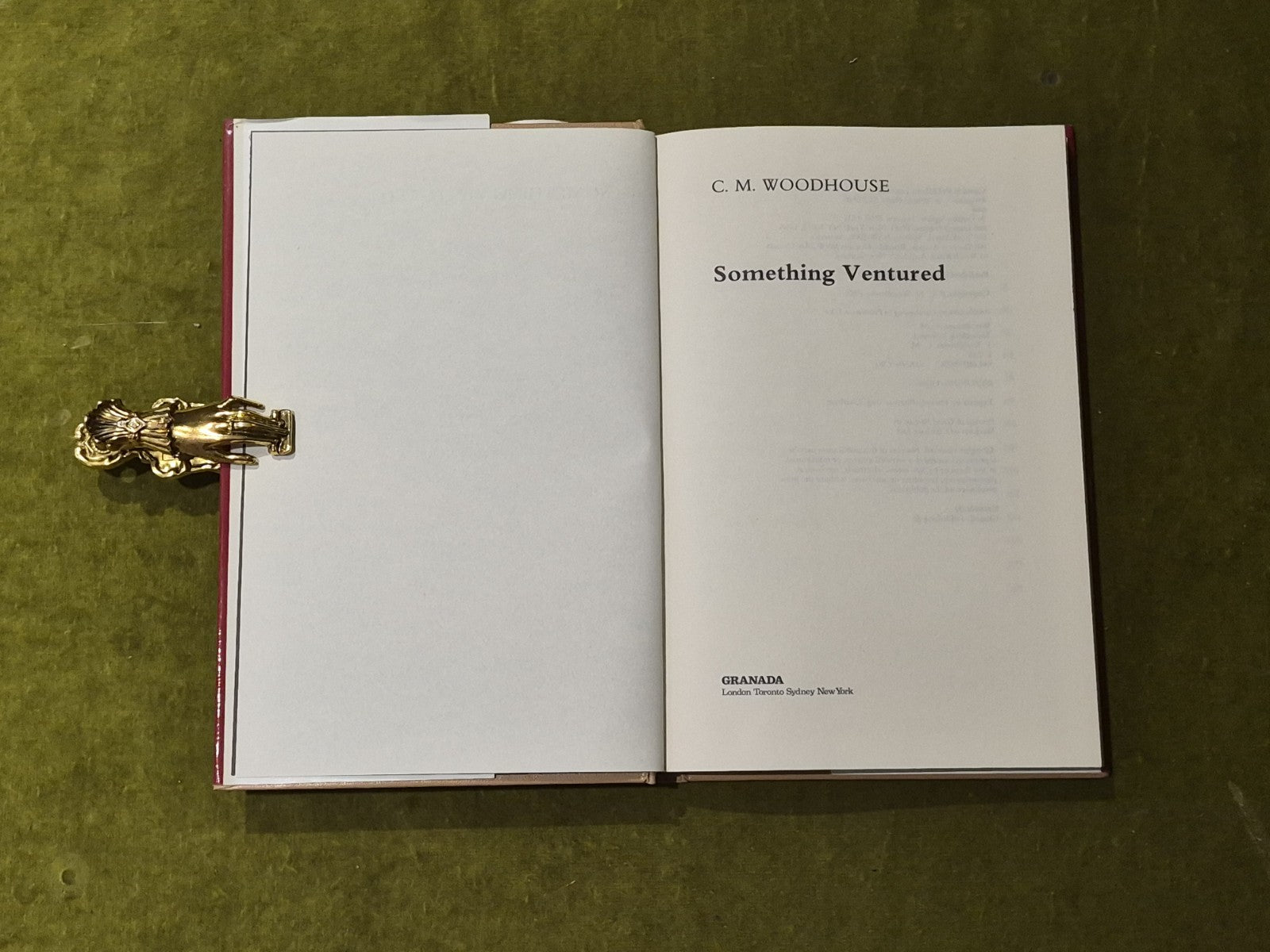 The Autobiography of C M Woodhouse : Something Ventured - Granada 1982 1st HB DJ5