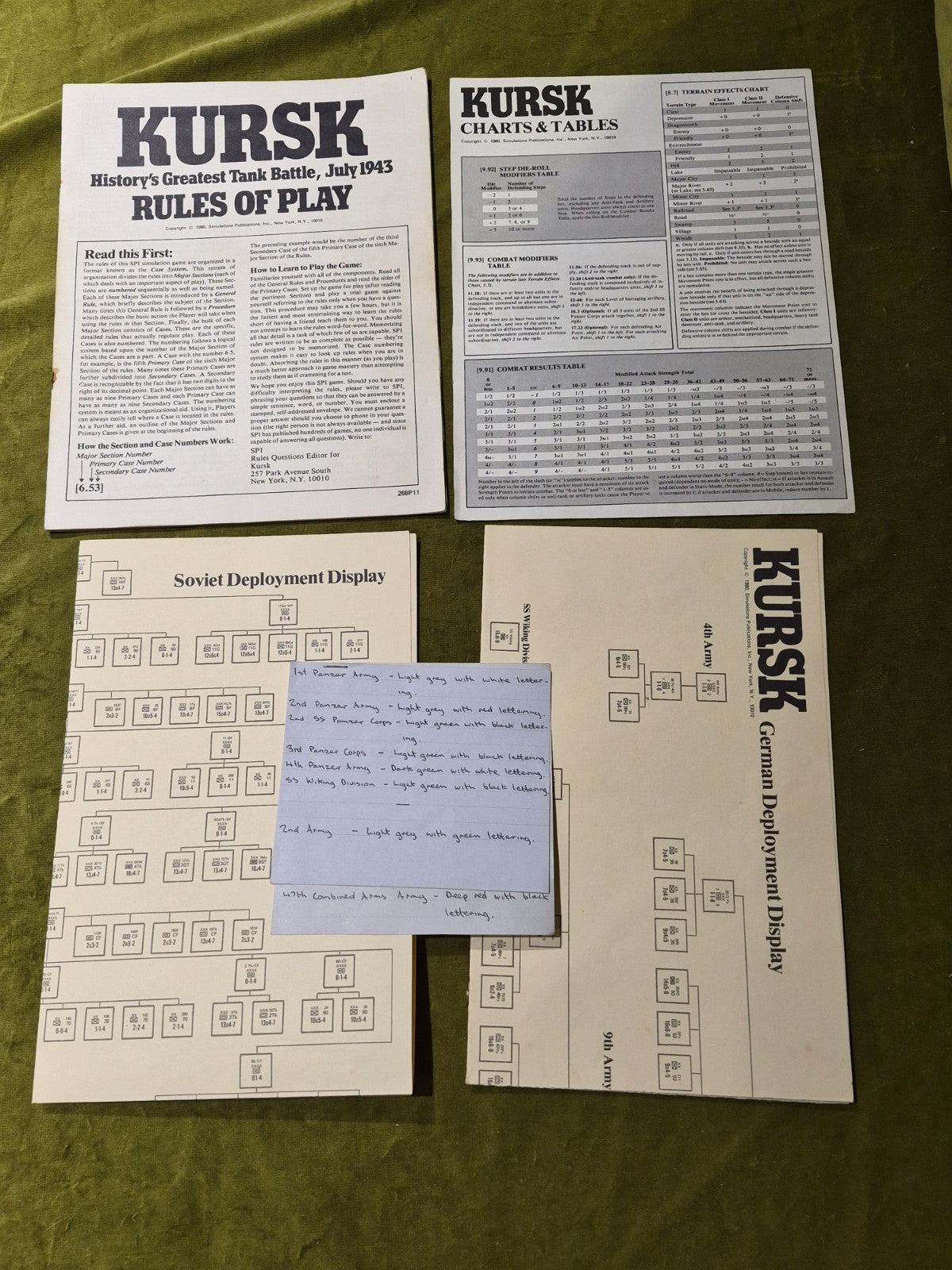 SPI Wargame Eric Goldberg's Kursk Box complete, punched.2