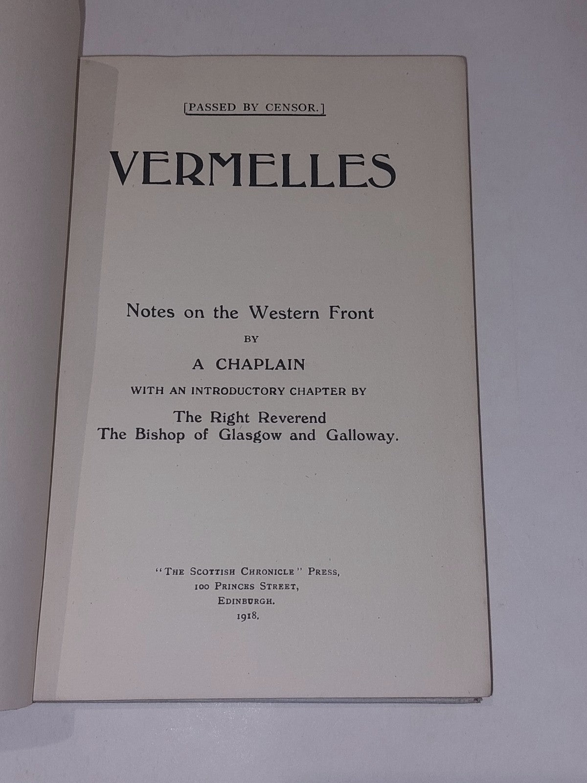 VERMELLES  NOTES ON THE WESTERN FRONT BY A CHAPLAIN 1918 Signed By E. A. Forbes3