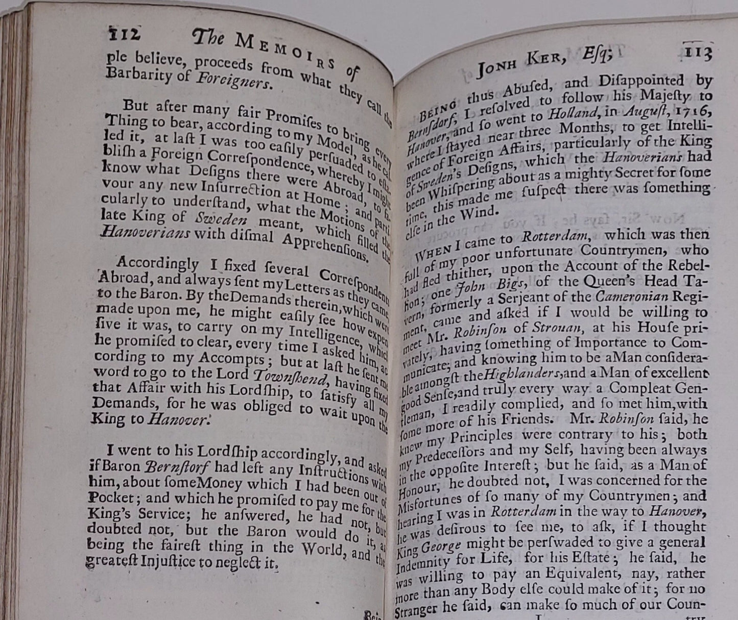 Antiquarian Book, Memoirs of John Ker, of Kersland in North Britain (1726)8