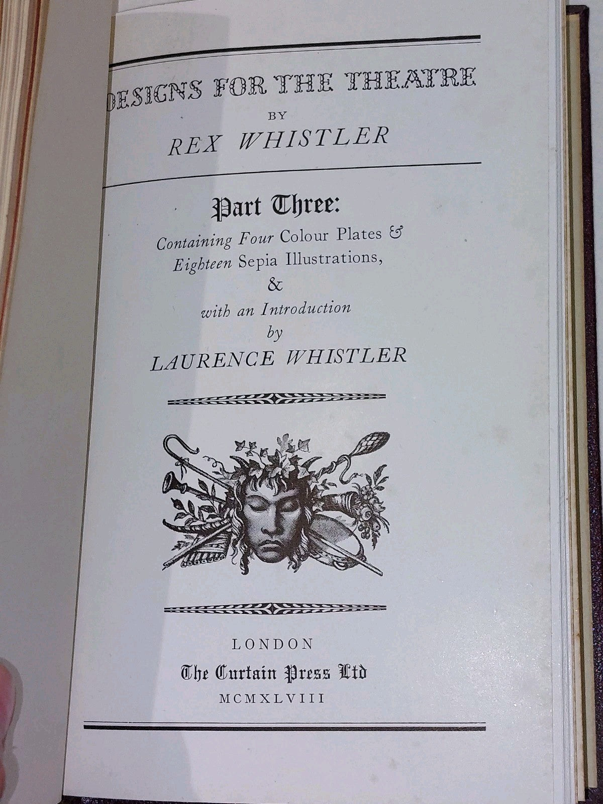 The Masqve Designs for the Theatre Rex Whistler (1947) Parts 1,2,3 Leather Bound11
