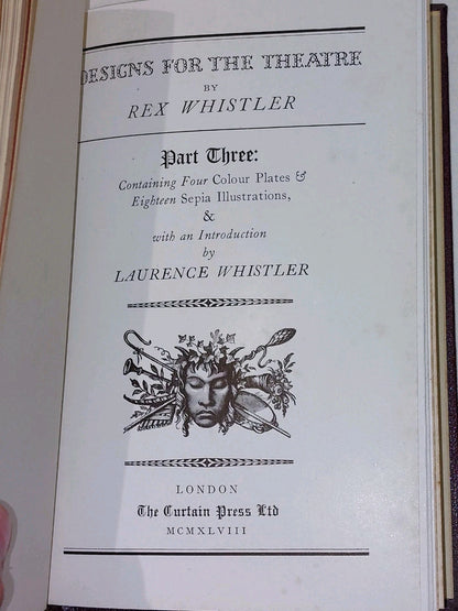 The Masqve Designs for the Theatre Rex Whistler (1947) Parts 1,2,3 Leather Bound11