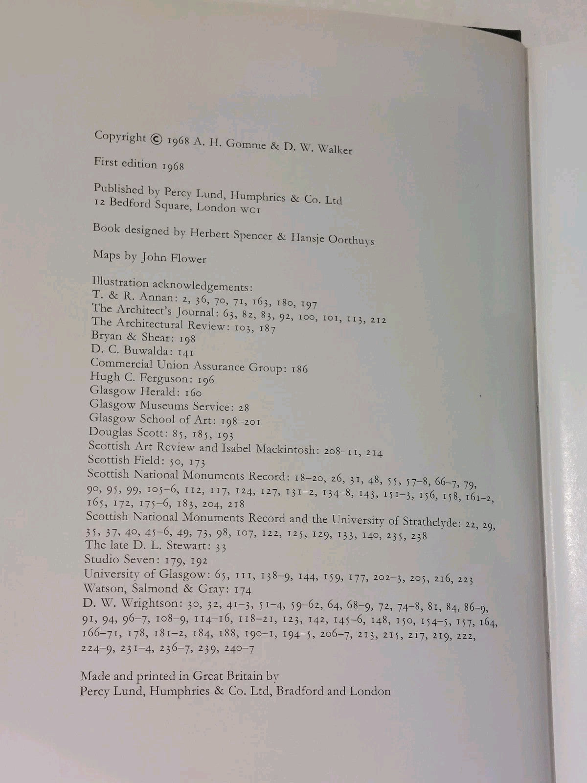 Architecture of Glasgow by Andor Gomme & David Walker (1st Ed HB, 1968)5