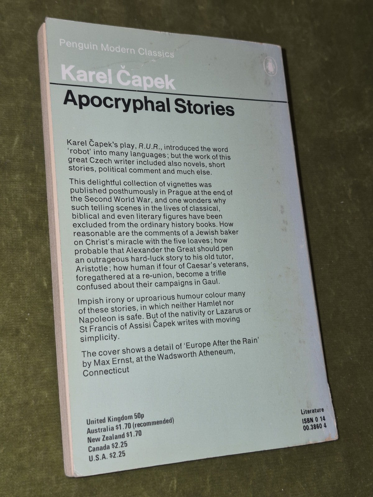 Apocryphal Stories Karel Capek Penguin 1975 Paperback1