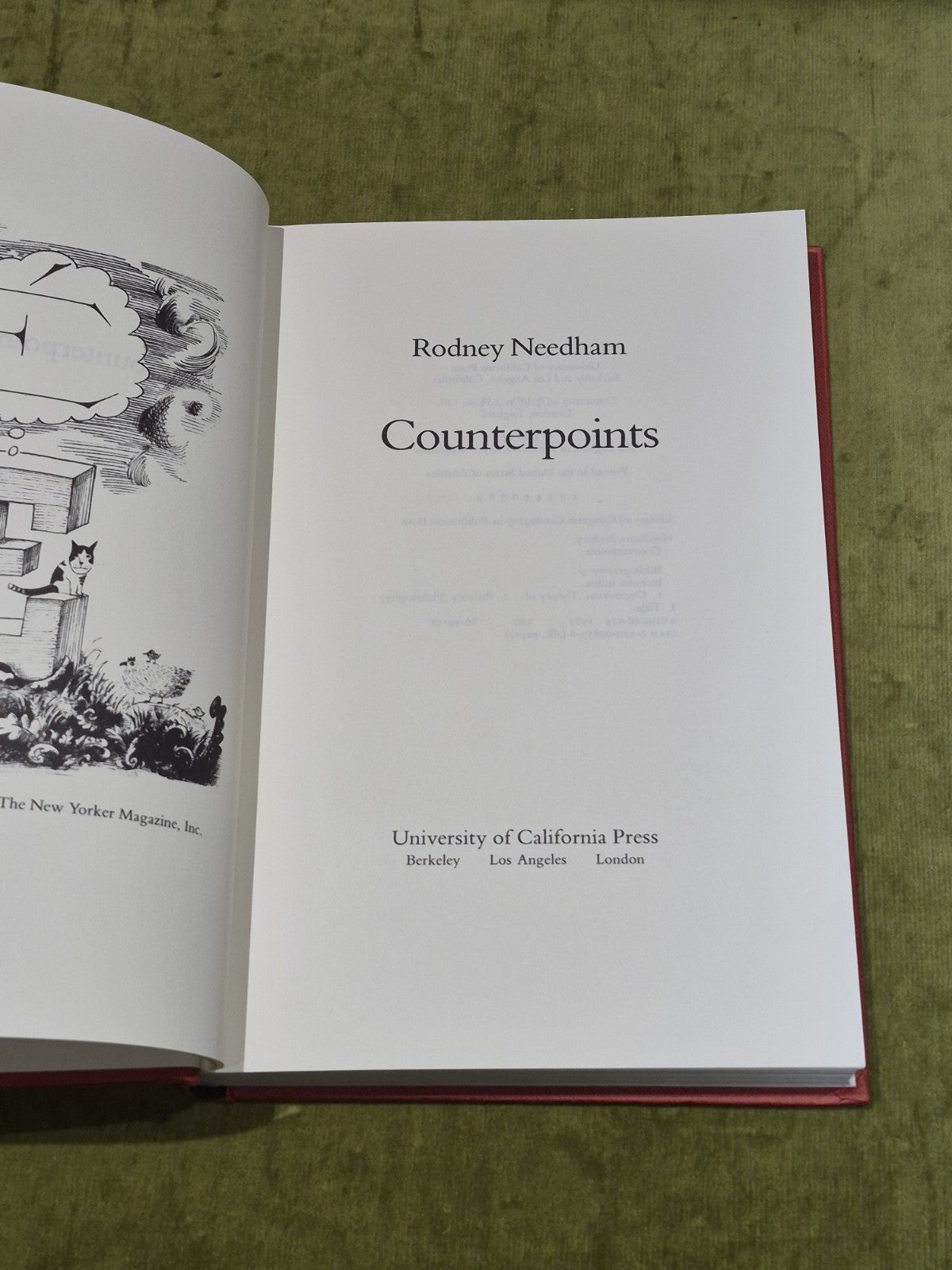 Counterpoints By Rodney Needham (1987) [University of California Press] Hb3
