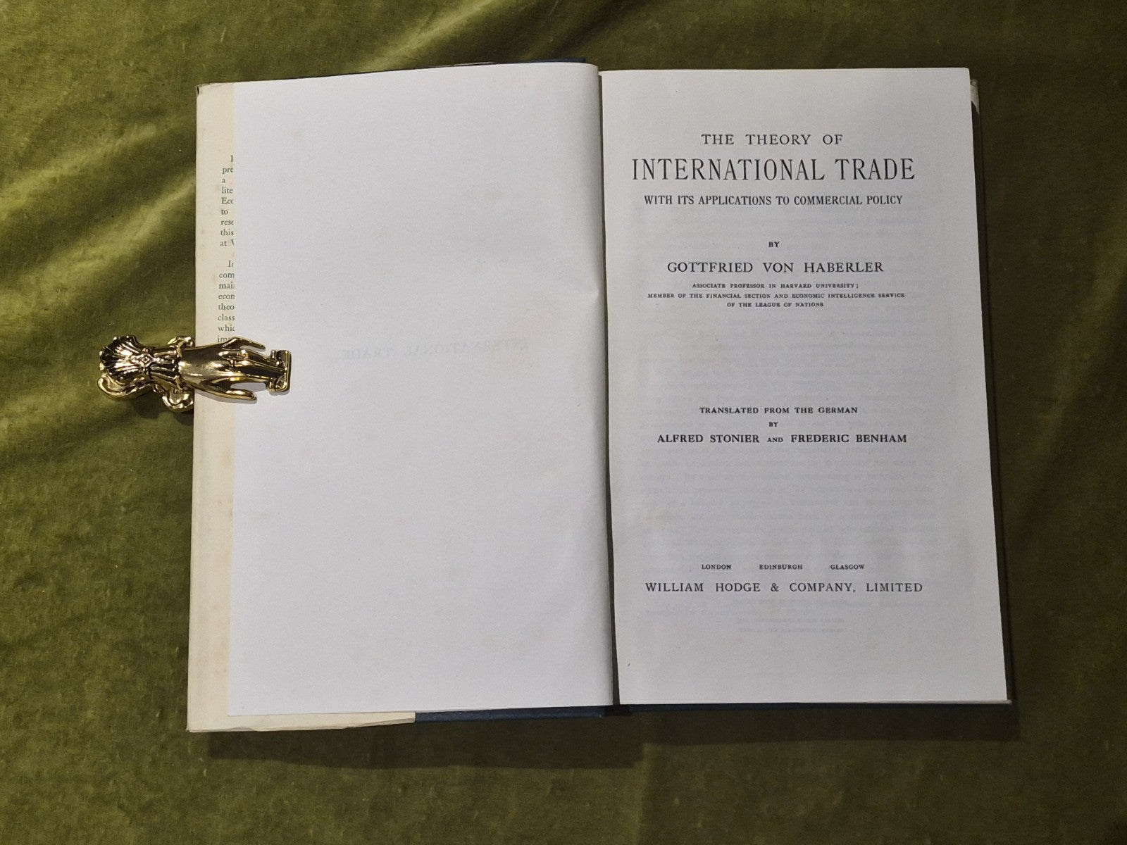 The Theory of International Trade - Haberler 6th impression 1956 dust jacket3