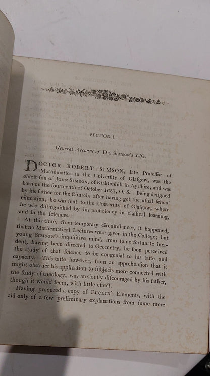 Life And Writings Of Robert Simson M.D. By Rev William Trail 1812 First Edition 7