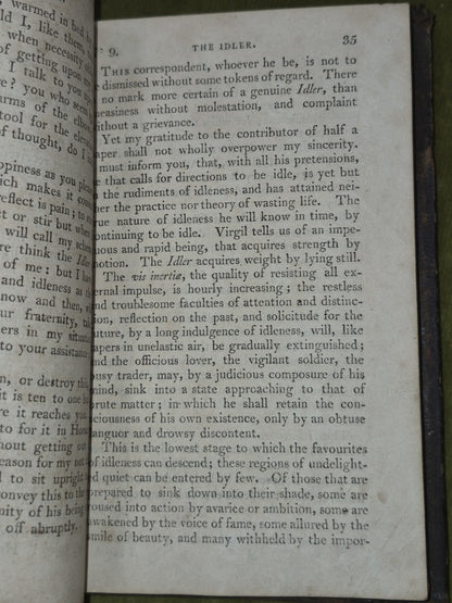 The Idler Samuel L Johnson Vol 1 1806 Bell & Bradfute Edinburgh8