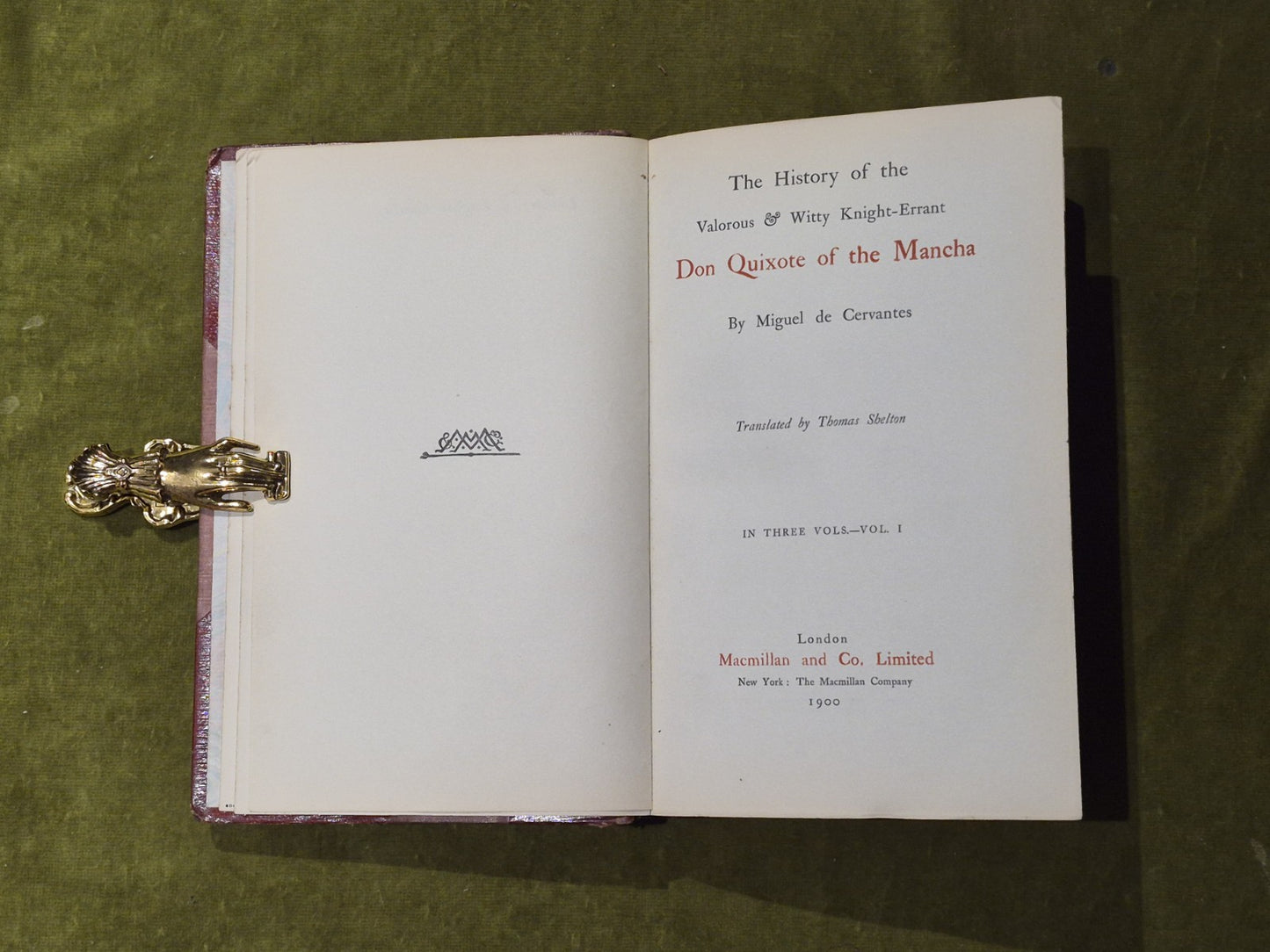 Don Quixote - Miguel de Cervantes trans. Thomas Shelton Macmillan 1900 in 3 Vols4