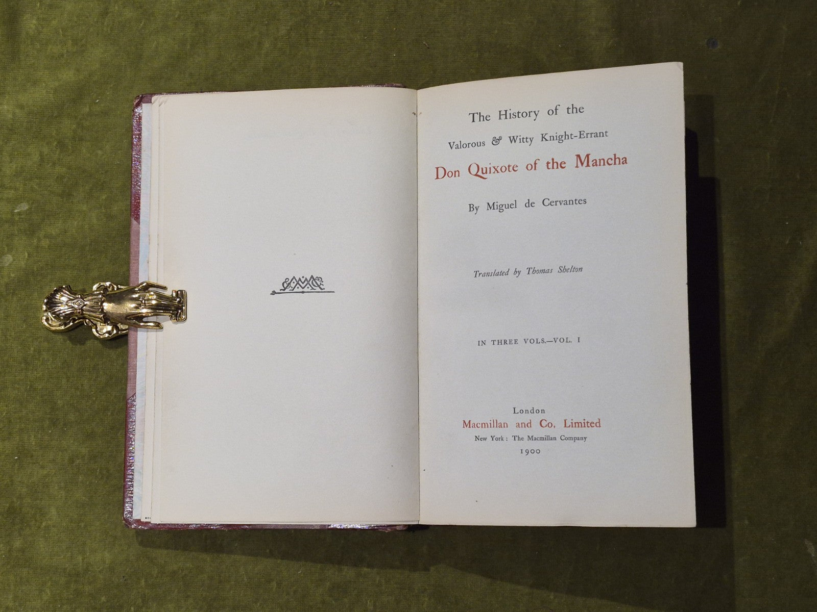 Don Quixote - Miguel de Cervantes trans. Thomas Shelton Macmillan 1900 in 3 Vols4