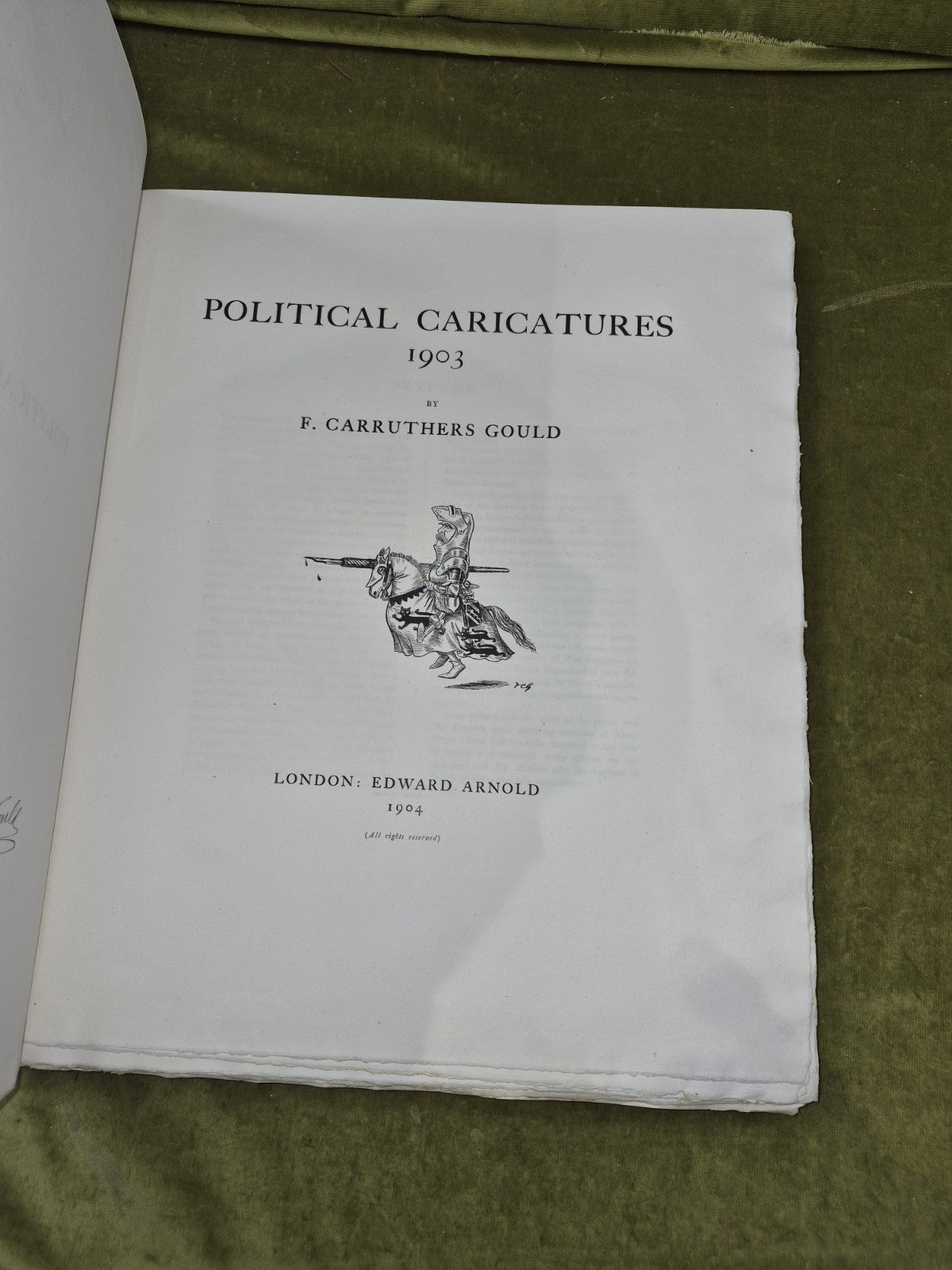 Political Caricatures 1903 -  SIGNED by F Carruthers Gould , Edward Arnold 19043