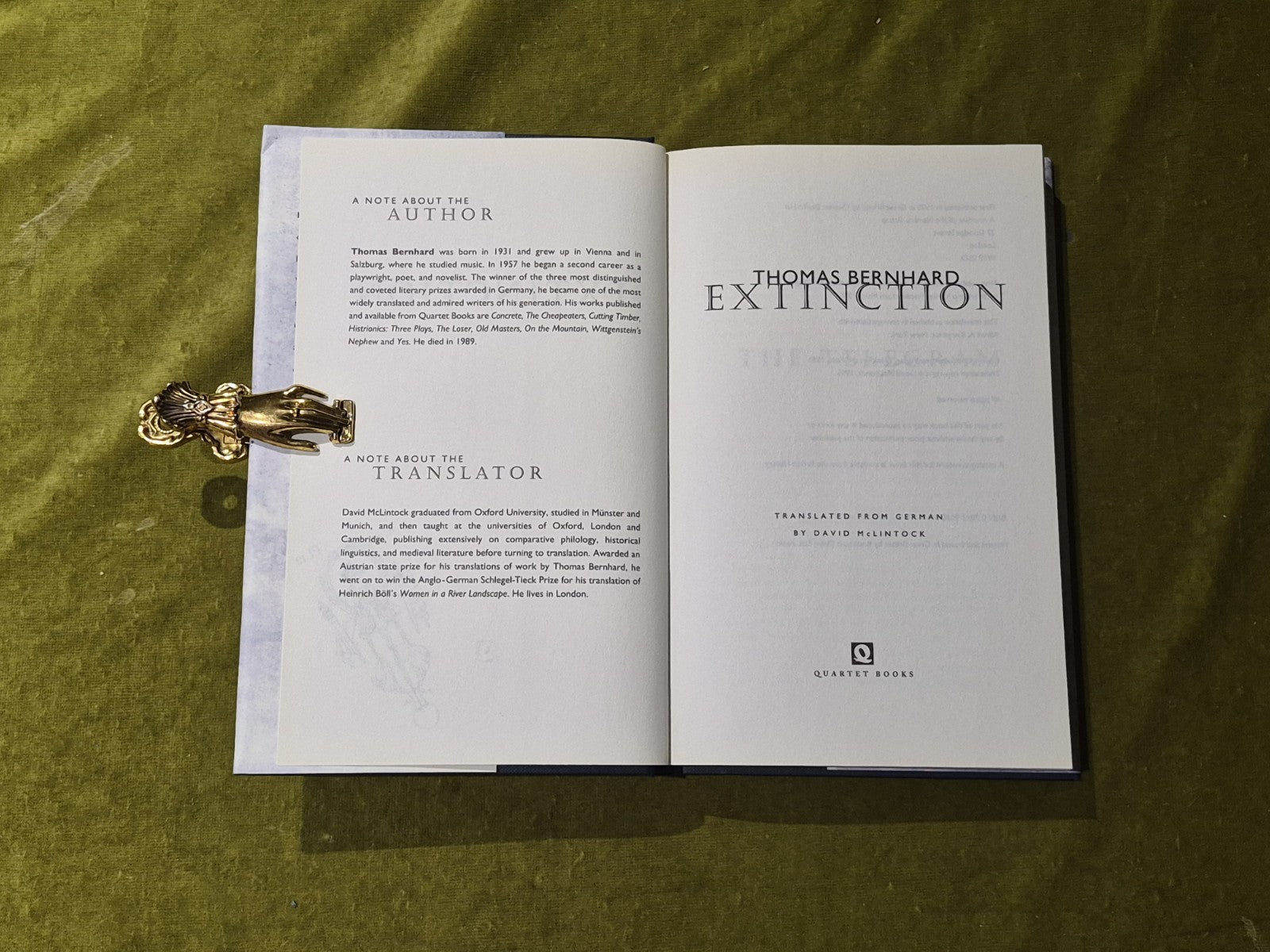Extinction - Thomas Bernhard , David McLintock - Quartet 1995 HB DJ3