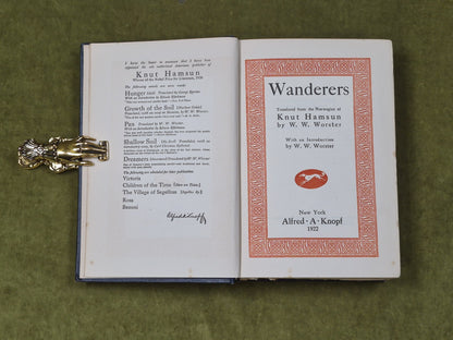 Wanderers & Dreamers by Knut Hamsun - Knopf 1921-2 1st Eng HBs4