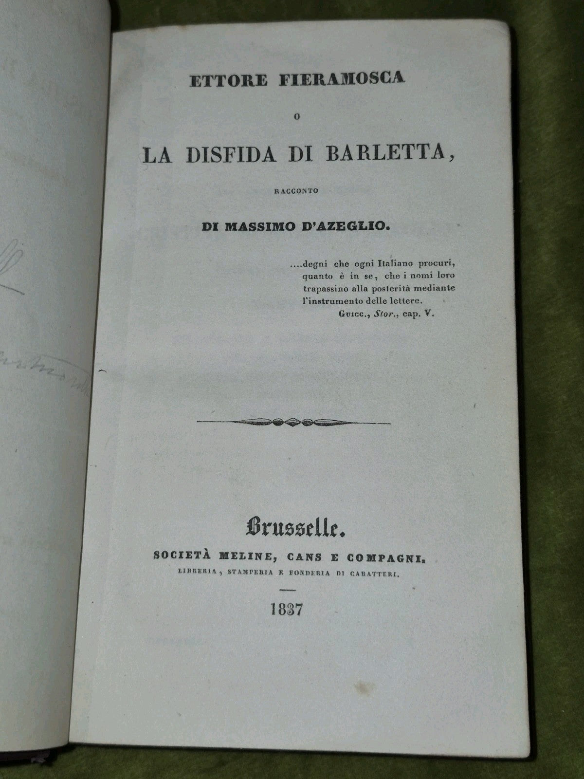 Ettore Fieramoca La Disfida Di Barletta Racconto Di Massimo D'Azeglio 18375
