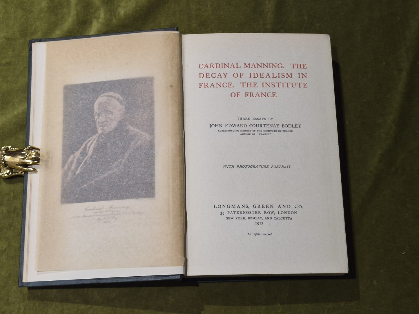 Cardinal Manning And Other Essays - J.E.C. Bodley4