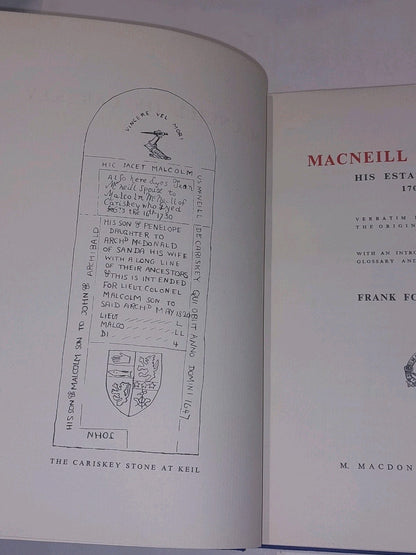 Macneill of Carskey, his estate Journal 17031743, Frank Forbes MacKay Hb Dj5