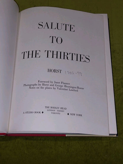 HORST Salute to the Thirties Photos by Hoyningen-Huene 1st Ed/DW (1971)2