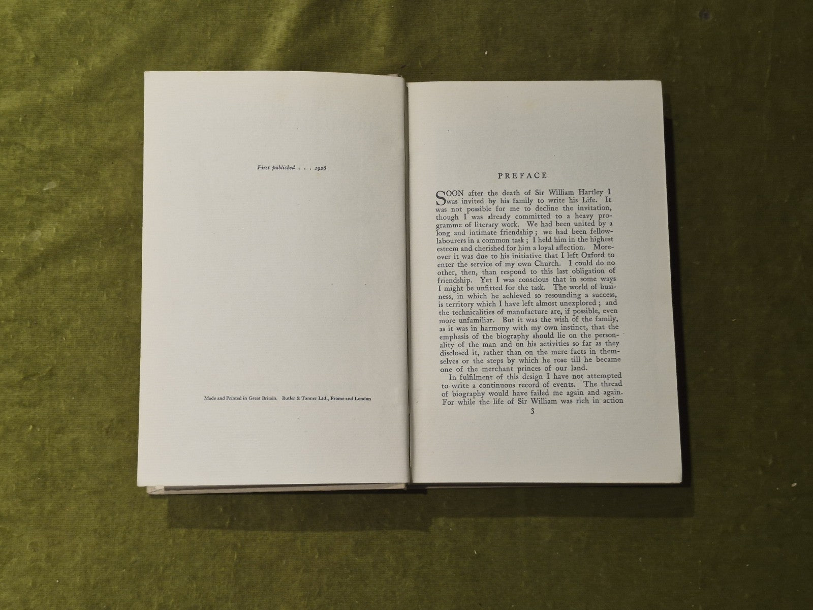 The Life of Sir William Hartley - Arthur S Peake , Hodder & Stoughton 1926 1st4