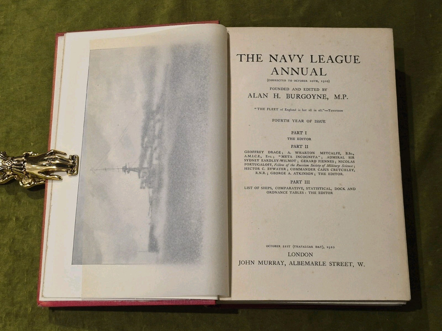 THE NAVY LEAGUE ANNUAL 1910 - 11 & 1911 - 12  Hardcover Ed. Alan H. Burgoyne 6