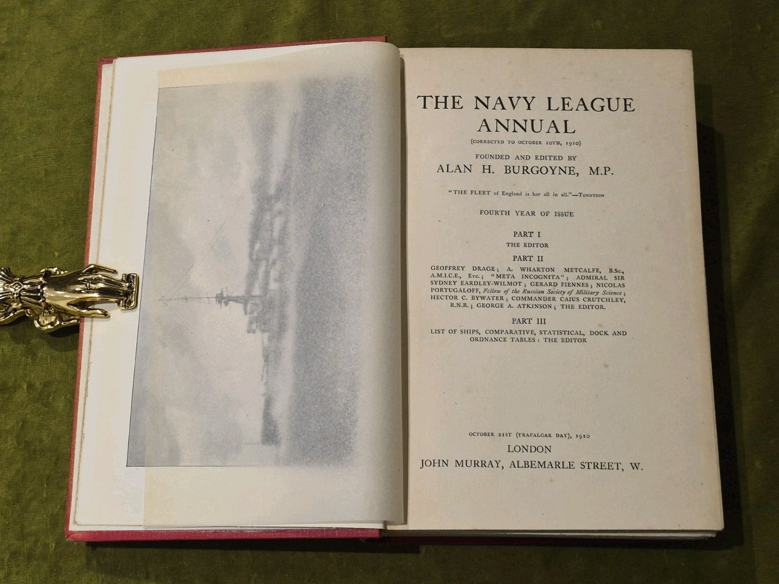 THE NAVY LEAGUE ANNUAL 1910 - 11 & 1911 - 12  Hardcover Ed. Alan H. Burgoyne 6
