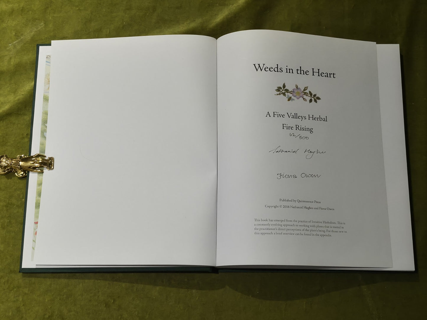 Weeds in the Heart - Nathaniel Hughes Fiona Owen Limited 1st Edition Signed 20165