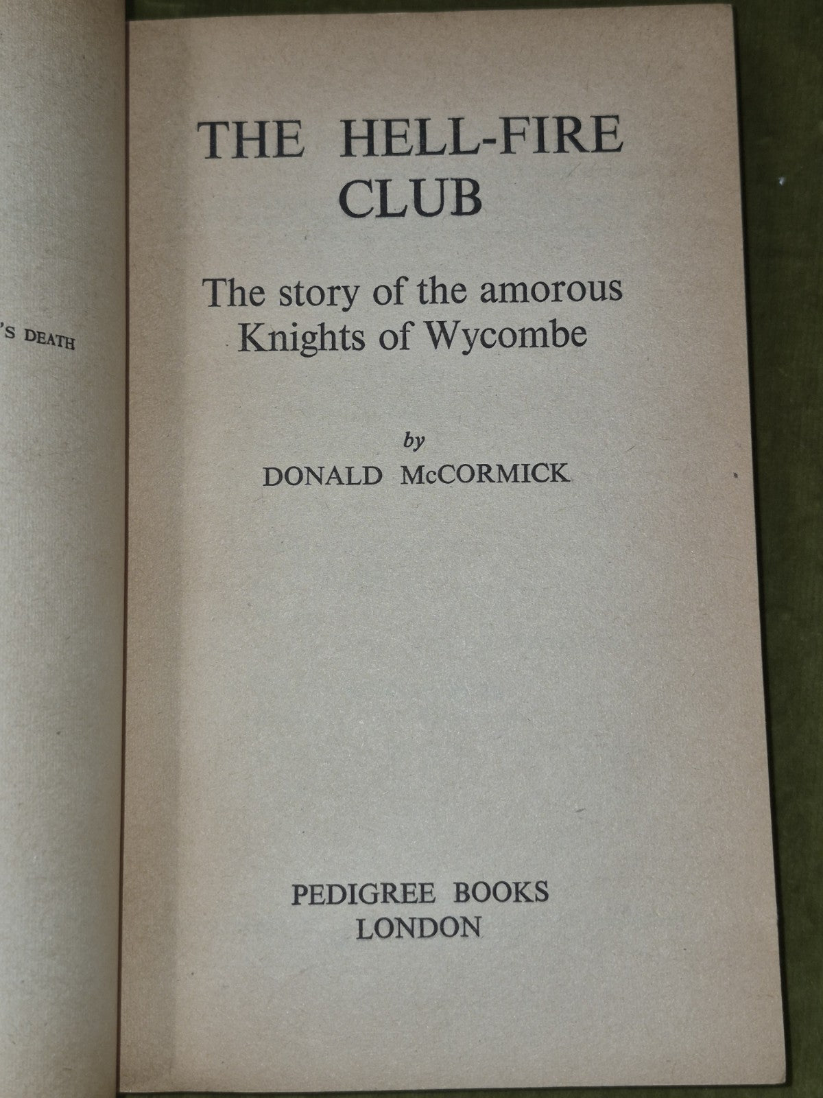 The Hell-Fire Club Donald McCormick First Edition Paperback Pedigree Books 4