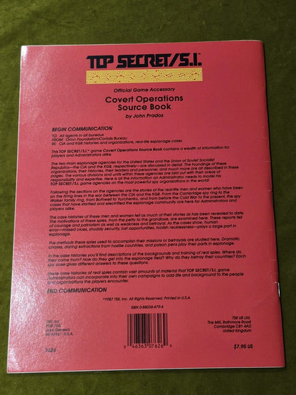 Top Secret / S.I. - Covert Operations Source Book TSAC3 - John Prados - TSR 76261