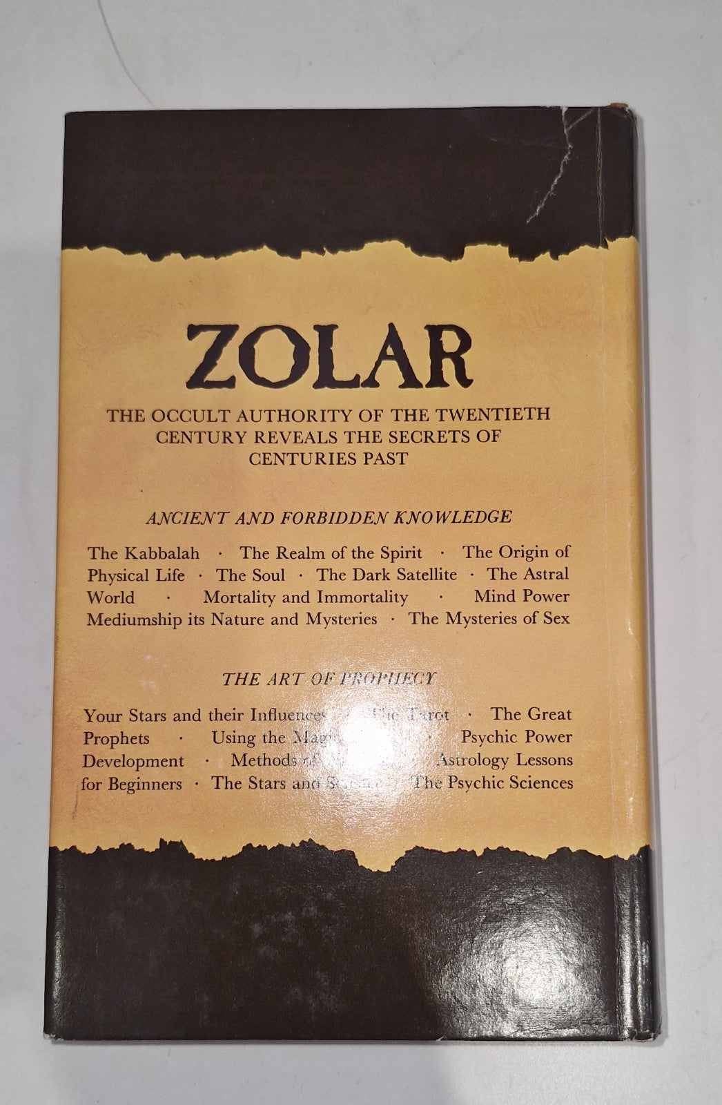 The Encyclopedia of Ancient and Forbidden Knowledge by Zolar, Hardcover DJ  19701