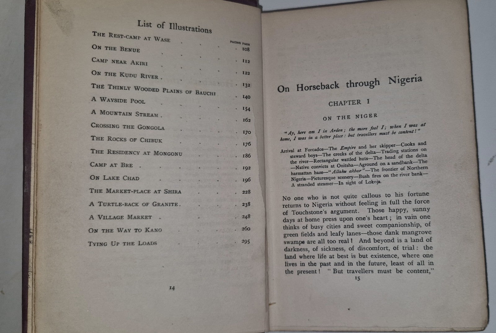 1911 On Horseback Through Nigeria  Folding Map 1st Edition Illustrated.8
